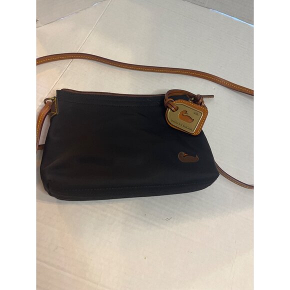 Dooney & Bourke Crossbody Bag In Black & Pink Nylon With Leather Trim and charm - Picture 7 of 13